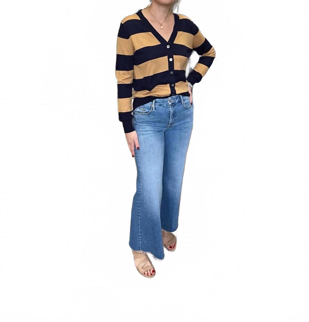 NEW JUMPER1234 slinky stripe cardigan in navy coyote